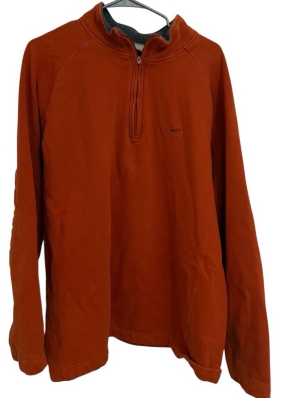Nike Vintage Y2K Burnt Orange One Quarter Zip Pullover Sweatshirt Swoosh Mens XL
